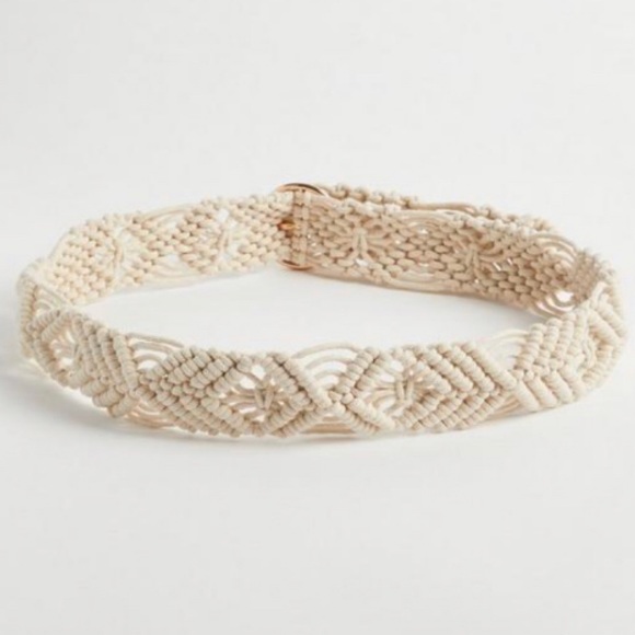 🆕 Crochet Denim Belt 4 4X 26 M L 10 12 0 00 NWT Torrid New! Ivory - Picture 4 of 6